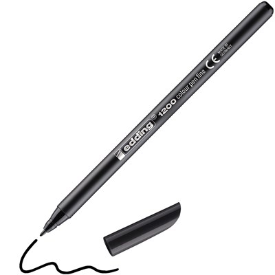 edding 1200 Fasermaler schwarz, Rundspitze 1 mm (Art.-Nr.: 4-1200001)
