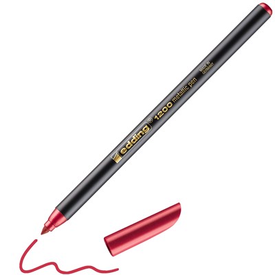 edding 1200 Fasermaler metallic rot metallic, Rundspitze 1-3 mm (Art.-Nr.: 4-1200072)