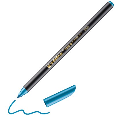 edding 1200 Fasermaler metallic blau metallic, Rundspitze 1-3 mm (Art.-Nr.: 4-1200073)