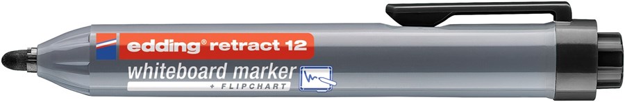 edding retract 12 Whiteboardmarker schwarz, Rundspitze 1,5-3 mm (Art.-Nr.: 4-12001)