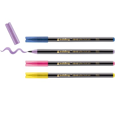 edding 1340 Glitzerstifte 4er Set, Pinselspitze 1-6 mm (Art.-Nr.: 4-1340-4-3)