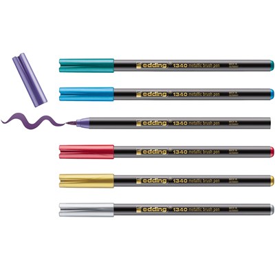 edding 1340 Pinselstift 6er Set sortiert, Pinselspitze 1-6 mm (Art.-Nr.: 4-1340-6)