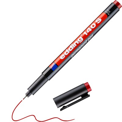 edding 140 S Permanenter Folienschreiber rot, Rundspitze 0,3 mm (Art.-Nr.: 4-140002)