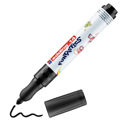 edding 14 FUNTASTICS Kinderfasermaler Schwarz, Rundspitze 3 mm (Art.-Nr.: 4-14001)