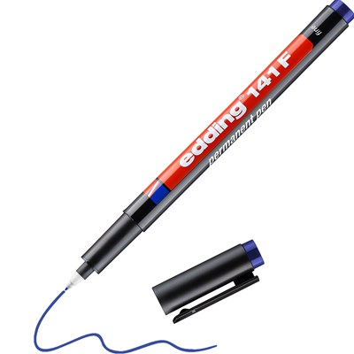 edding 141 F Permanenter Folienschreiber blau, Rundspitze 0,6 mm (Art.-Nr.: 4-141003)