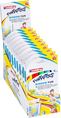 edding 16 Funtastics Kinderfenstermaler 5er Set sortiert, Rundspitze 2-6 mm (Art.-Nr.: 4-16-5)