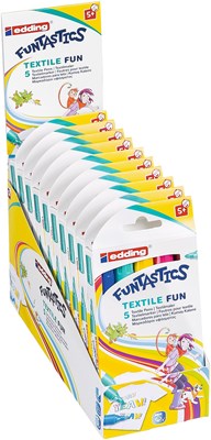 edding 17 Funtastics Kindertextilmaler 5er Set sortiert, Rundspitze 2-3 mm (Art.-Nr.: 4-17-5)