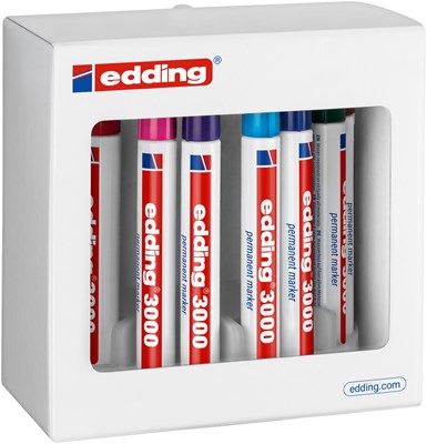 edding 3000 Permanentmarker 10er Set (Systembox) sortiert, Rundspitze 1,5-3 mm (Art.-Nr.: 4-3000-10)