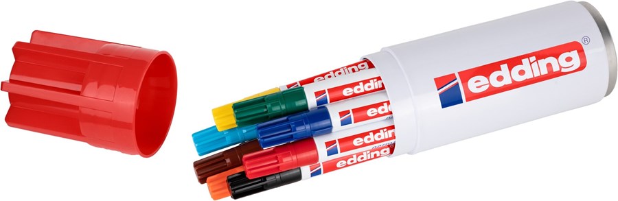 edding 3000 Permanentmarker 8er Set (Dose) sortiert, Rundspitze 1,5-3 mm (Art.-Nr.: 4-3000-8-999)