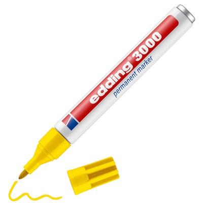 edding 3000 Permanentmarker gelb, Rundspitze 1,5-3 mm (Art.-Nr.: 4-3000005)