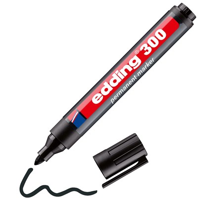 edding 300 Permanentmarker schwarz, Rundspitze 1,5-3 mm (Art.-Nr.: 4-300001)