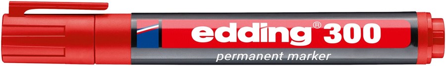 edding 300 Permanentmarker rot, Rundspitze 1,5-3 mm (Art.-Nr.: 4-300002)