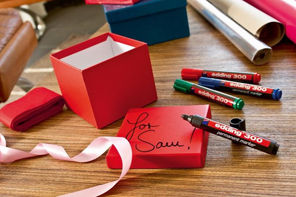 edding 300 Permanentmarker rot, Rundspitze 1,5-3 mm (Art.-Nr.: 4-300002)