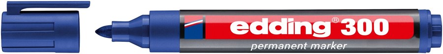 edding 300 Permanentmarker blau, Rundspitze 1,5-3 mm (Art.-Nr.: 4-300003)