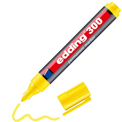 edding 300 Permanentmarker gelb, Rundspitze 1,5-3 mm (Art.-Nr.: 4-300005)
