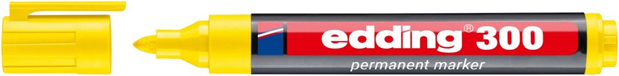edding 300 Permanentmarker gelb, Rundspitze 1,5-3 mm (Art.-Nr.: 4-300005)