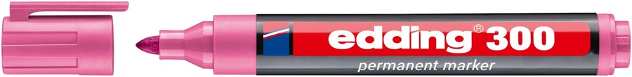 edding 300 Permanentmarker rosa, Rundspitze 1,5-3 mm (Art.-Nr.: 4-300009)