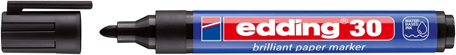 edding 30 Brilliant-Papiermarker schwarz, Rundspitze 1,5-3 mm (Art.-Nr.: 4-30001)