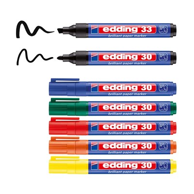 edding 30/33 Flipchart Kit 7er Set sortiert (33: 001, 30: 001-006) (Art.-Nr.: 4-3033-7)