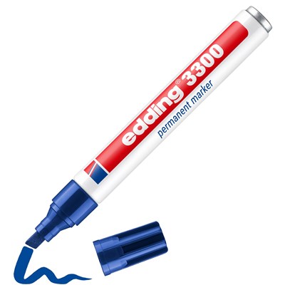 edding 3300 Permanentmarker blau, Keilspitze 1-5 mm (Art.-Nr.: 4-3300003)