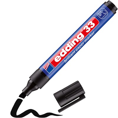 edding 33 Brilliant-Papiermarker schwarz, Keilspitze 1-5 mm (Art.-Nr.: 4-33001)