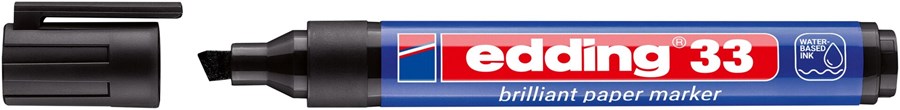 edding 33 Brilliant-Papiermarker schwarz, Keilspitze 1-5 mm (Art.-Nr.: 4-33001)