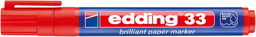 edding 33 Brilliant-Papiermarker rot, Keilspitze 1-5 mm (Art.-Nr.: 4-33002)