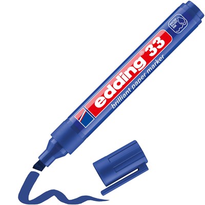 edding 33 Brilliant-Papiermarker blau, Keilspitze 1-5 mm (Art.-Nr.: 4-33003)