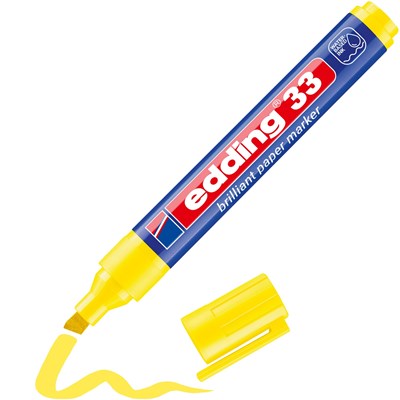 edding 33 Brilliant-Papiermarker gelb, Keilspitze 1-5 mm (Art.-Nr.: 4-33005)
