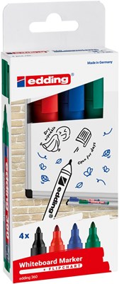 edding 360 Whiteboardmarker 4er Set sortiert, Rundspitze 1,5-3 mm (Art.-Nr.: 4-360-4-2)