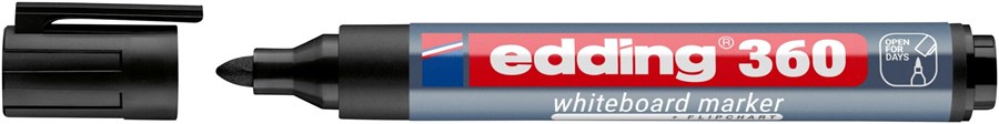 edding 360 Whiteboardmarker schwarz, Rundspitze 1,5-3 mm (Art.-Nr.: 4-360001)