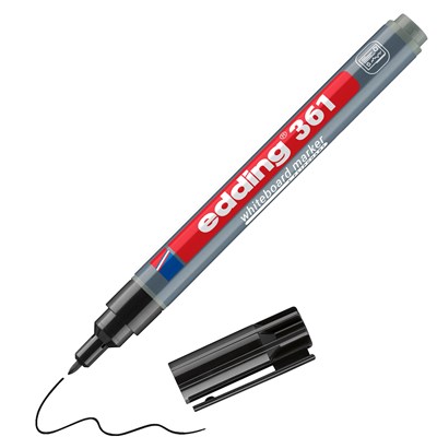 edding 361 Whiteboardmarker schwarz, Rundspitze 1 mm (Art.-Nr.: 4-361001)