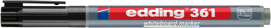 edding 361 Whiteboardmarker schwarz, Rundspitze 1 mm (Art.-Nr.: 4-361001)