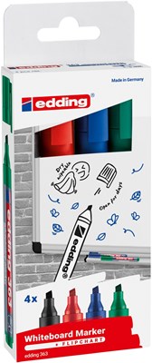 edding 363 Whiteboardmarker 4er Set sortiert, Keilspitze 1-5 mm (Art.-Nr.: 4-363-4-2)