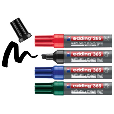 edding 365 Whiteboardmarker 4er Set sortiert, Keilspitze 2-7 mm (Art.-Nr.: 4-365-4)
