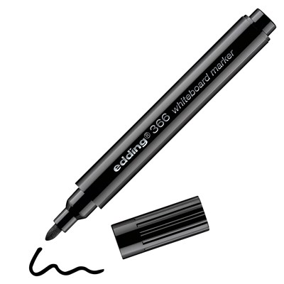 edding 366 Whiteboardmarker schwarz, Rundspitze 1 mm (Art.-Nr.: 4-366001)