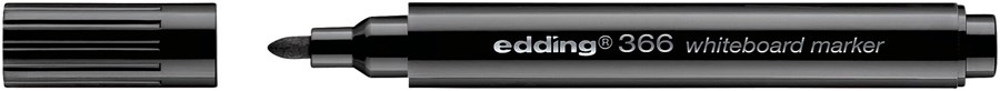 edding 366 Whiteboardmarker schwarz, Rundspitze 1 mm (Art.-Nr.: 4-366001)