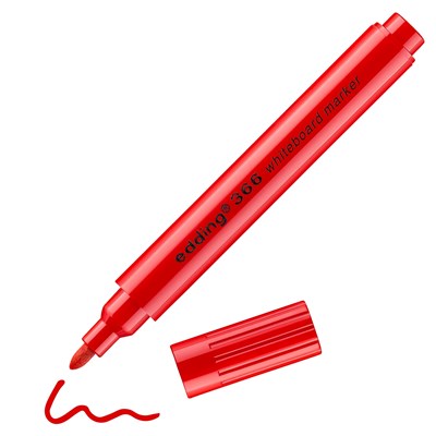 edding 366 Whiteboardmarker rot, Rundspitze 1 mm (Art.-Nr.: 4-366002)