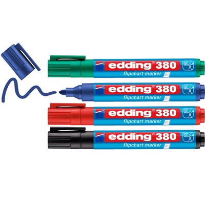 edding 380 Flipchartmarker 4er Set sortiert, Rundspitze 1,5-3 mm (Art.-Nr.: 4-380-4-2)