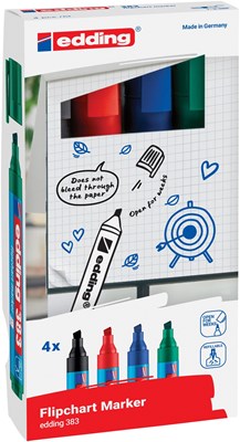 edding 383 Flipchartmarker 4er Set sortiert, Keilspitze 1-5 mm (Art.-Nr.: 4-383-4-2)