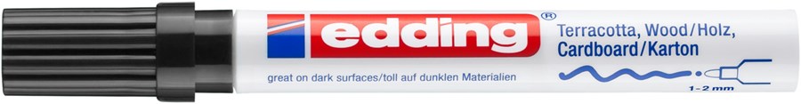 edding 4040 Mattlackmarker schwarz, Rundspitze 1-2 mm (Art.-Nr.: 4-4040001)