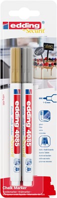 edding 4085 Kreidemarker 2er Set gold/silber, Rundspitze 1-2 mm (Art.-Nr.: 4-4085-2-15354)