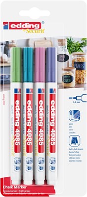 edding 4085 Kreidemarker 4er Set Metallic, Rundspitze 1-2 mm (Art.-Nr.: 4-4085-4-1MET)