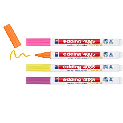 edding 4085 Kreidemarker 4er Set Neon, Rundspitze 1-2 mm (Art.-Nr.: 4-4085-4-1NEON)