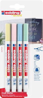 edding 4085 Kreidemarker 4er Set Pastell, Rundspitze 1-2 mm (Art.-Nr.: 4-4085-4-1PAS)