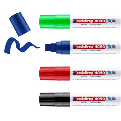 edding 4090 Kreidemarker 4er Set sortiert, Keilspitze 4-15 mm (Art.-Nr.: 4-4090-4999)