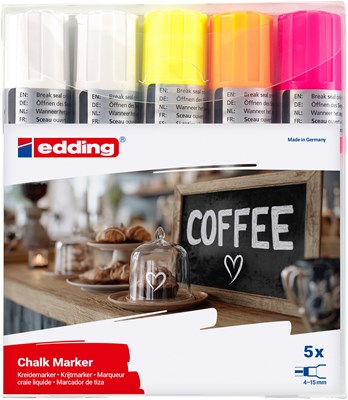 edding 4090 Kreidemarker 5er Set, Keilspitze 4-15 mm (Art.-Nr.: 4-4090-5999)