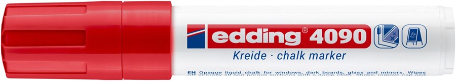 edding 4090 Kreidemarker rot, Keilspitze 4-15 mm (Art.-Nr.: 4-4090002)