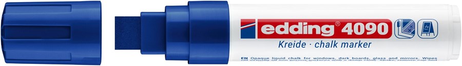 edding 4090 Kreidemarker blau, Keilspitze 4-15 mm (Art.-Nr.: 4-4090003)