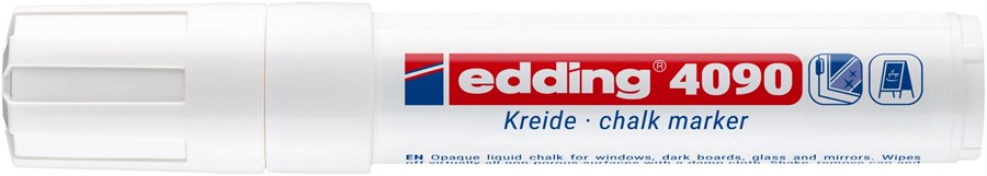 edding 4090 Kreidemarker weiß, Keilspitze 4-15 mm (Art.-Nr.: 4-4090049)
